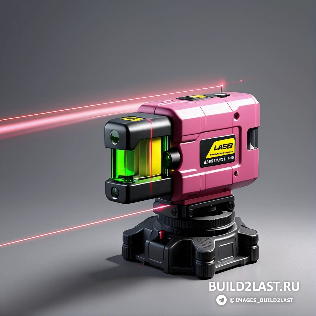 Голография — 3D-рендер. Розовая камера с лазерным лучом, выходящим из объектива