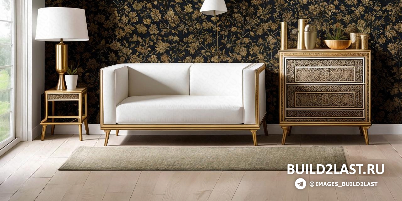 Современный диван и комод в стиле барокко