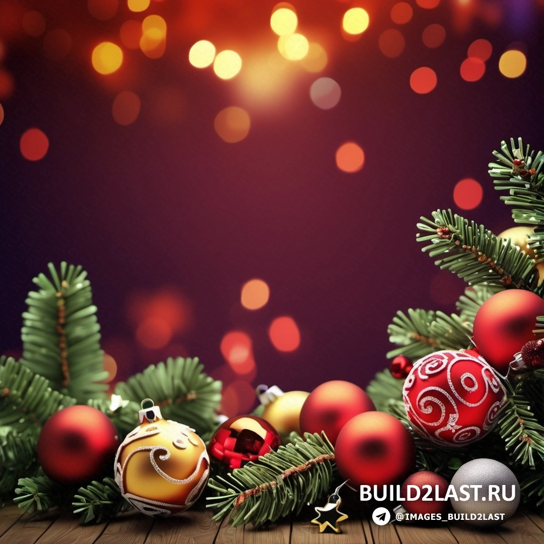 Рождественская елка с украшениями и огнями. Фотография фотографа с красно-желтым рождественским орнаментом