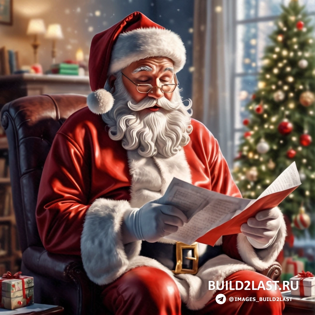 Санта-Клаус читает газету