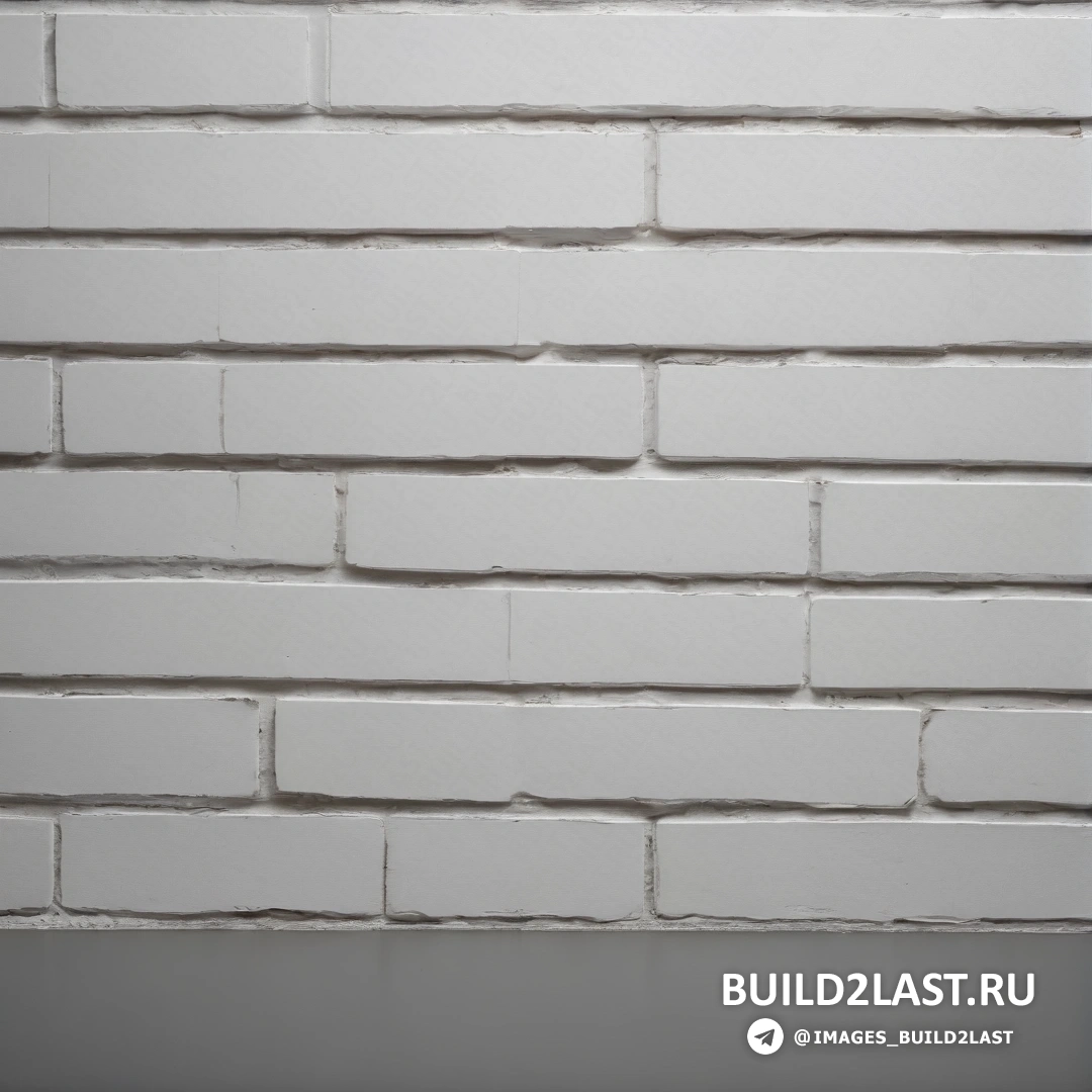 Постминимализм - рендеринг с окклюзией окружающего пространства. Белая кирпичная стена с белым фоном
