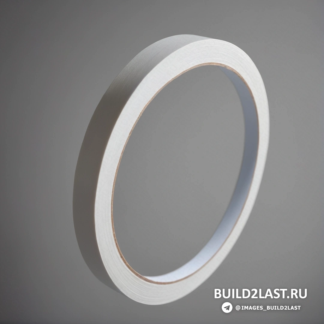 Пластика - 3D-рендер. Белая лента висит на стене в форме круга с тенью на стене позади нее