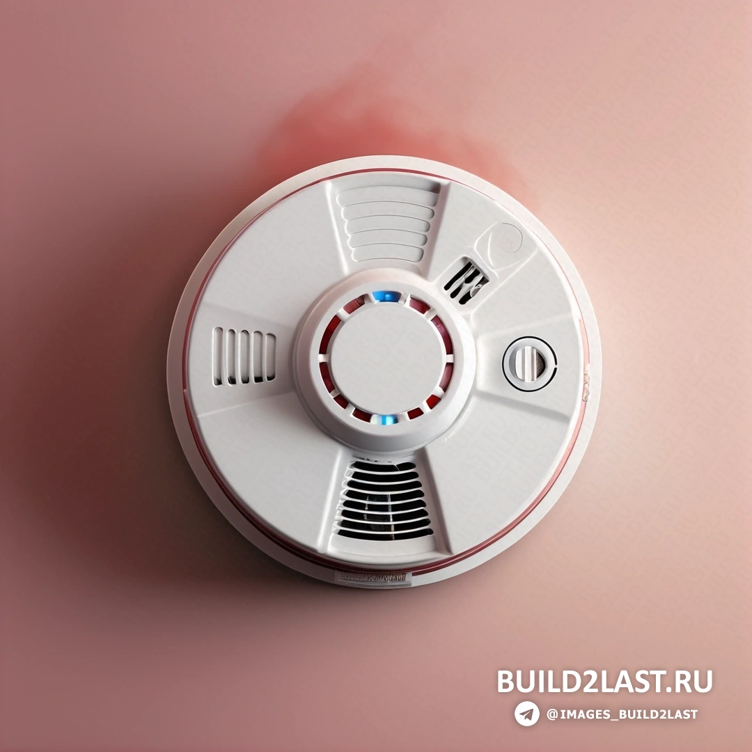 Les automatistes - рендеринг с окклюзией окружающего пространства. Белый дымовой извещатель на розовом фоне