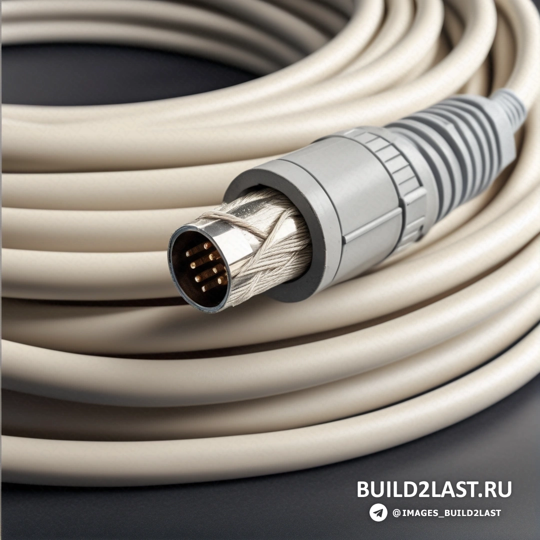 Прецизионизм - компьютерный рендеринг. Белый кабель с черно-белым шнуром на конце.