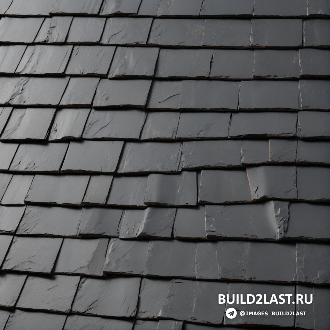 Фотореализм - цифровая визуализация. Черная крыша с поломанной черепицей на боку