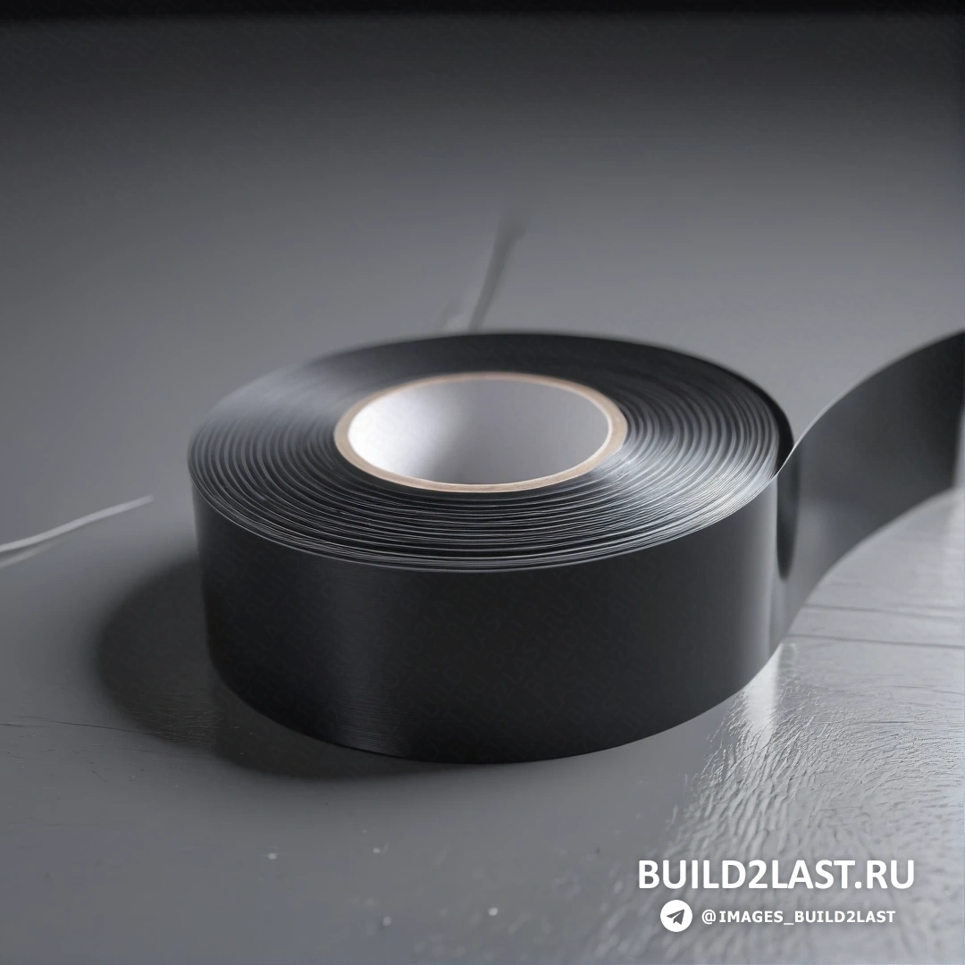 Фотореализм - сверхтонкая детальная живопись. Черная лента лежит на столе с белым светом сбоку и черным объектом на заднем плане