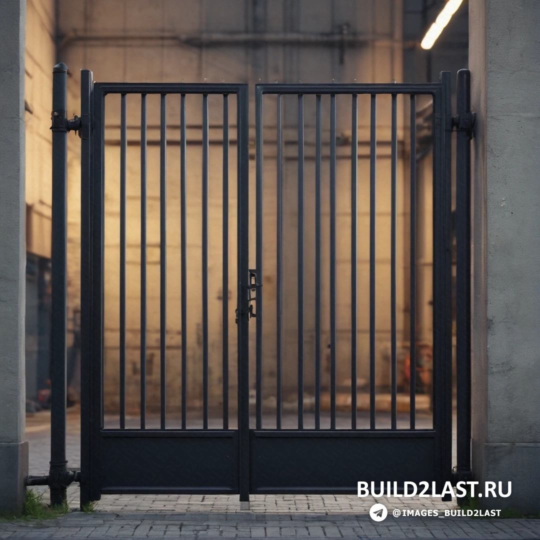 Институциональная критика - визуализация окружающего окклюзии. Черные ворота со светом, висящим над ними, и кирпичной дорожкой перед ними