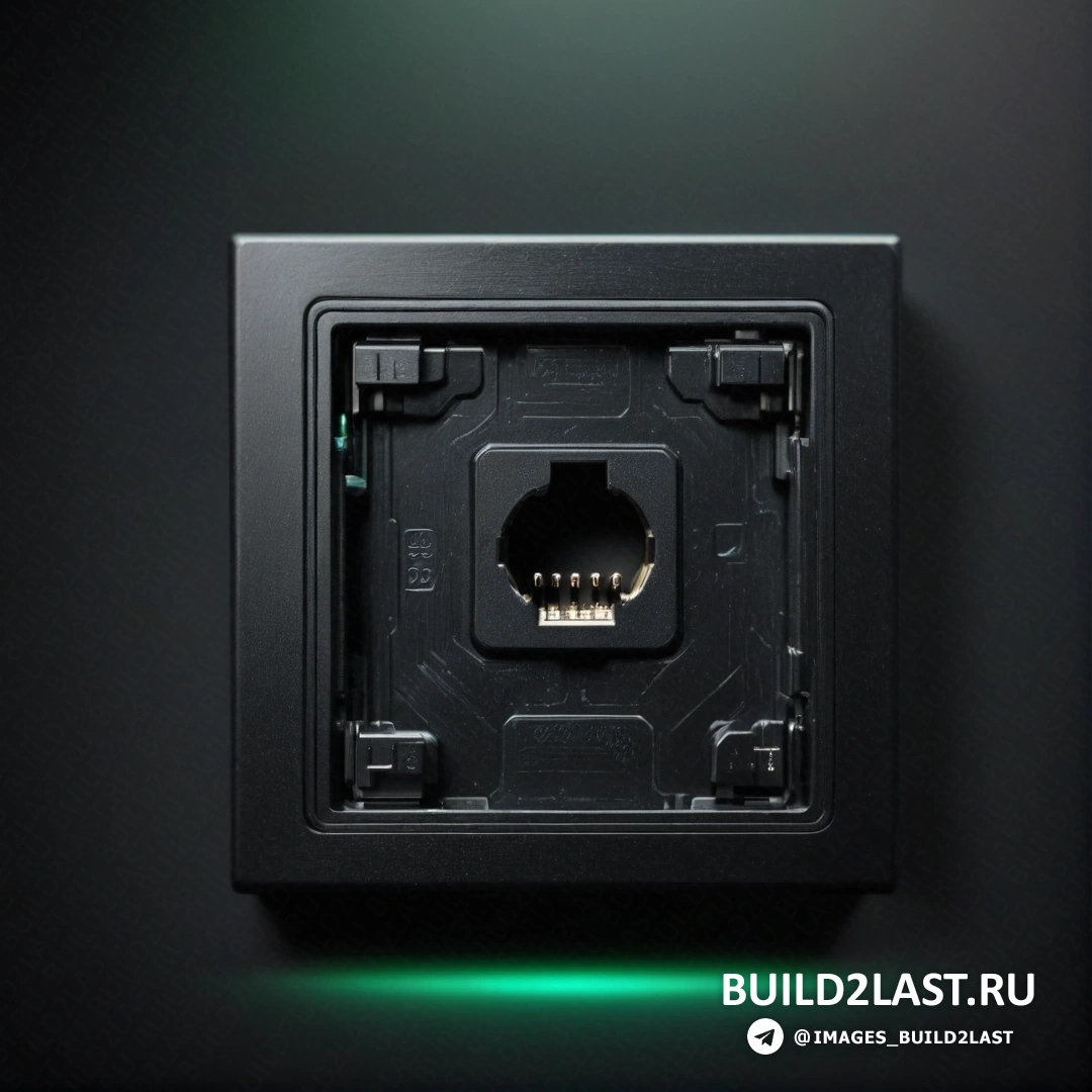 Модульный конструктивизм - 3D-рендер. Черный ящик с зеленым светом в центре и черным фоном