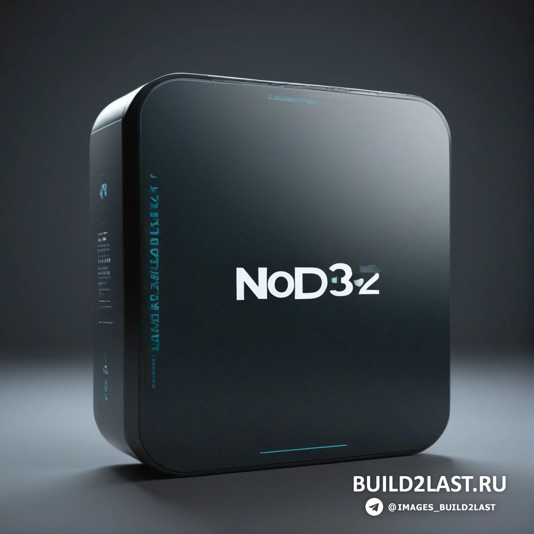 Neogeo - компьютерная визуализация. Черный ящик со словом nod3 2 сбоку и белый ящик