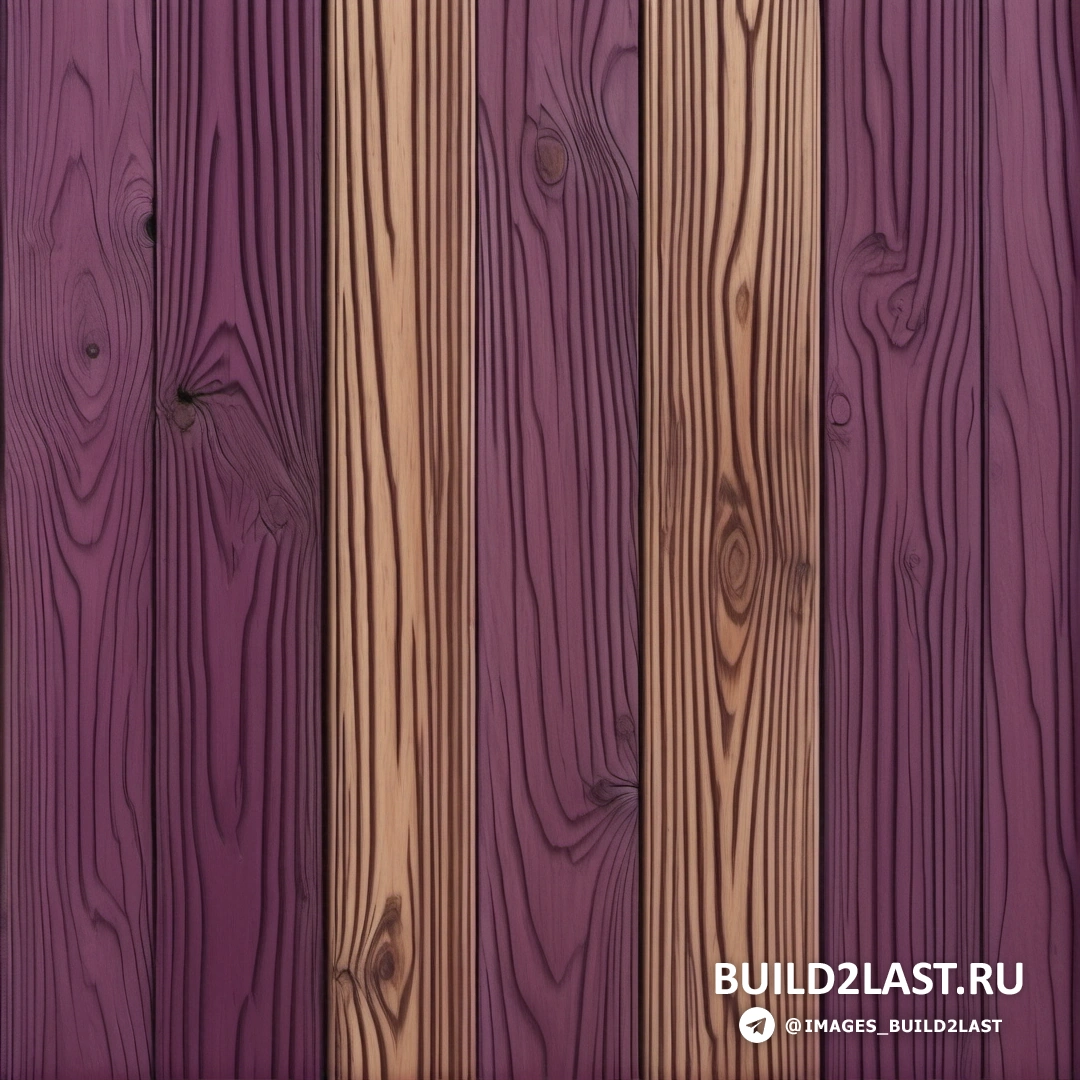 Фотореализм - 3D рендер. Деревянная стена с фиолетовой краской и текстурой дерева на ней. Фото и текст.