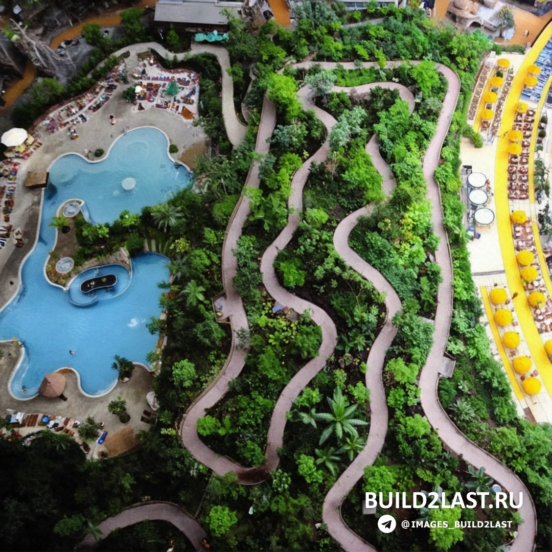 Детский бассейн с водными аттракционами в "Тропических островах" Детский бассейн с игрушками и водными аттракционами