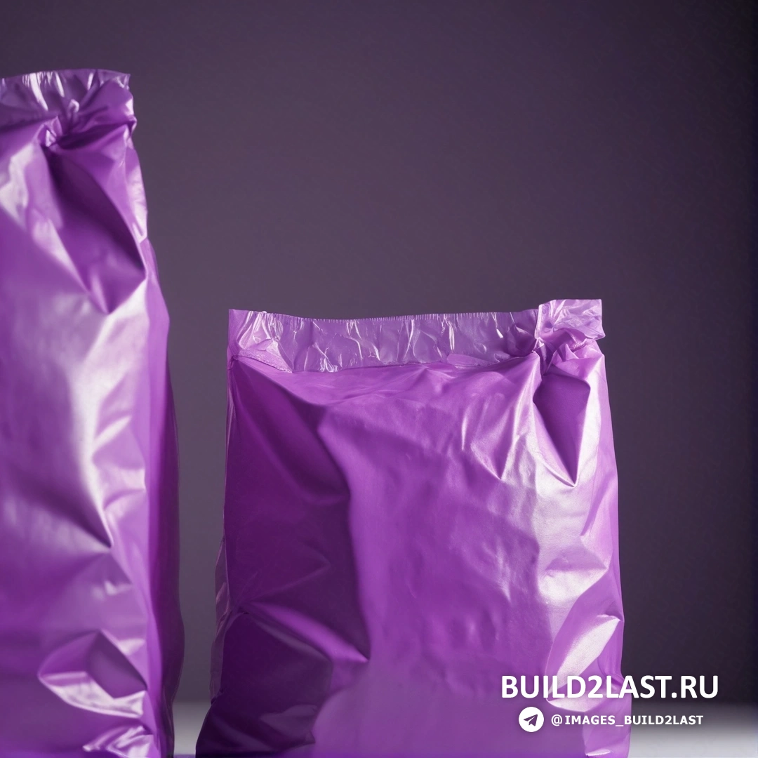 Постминимализм - 3D-рендер. Две фиолетовые сумки рядом на столе