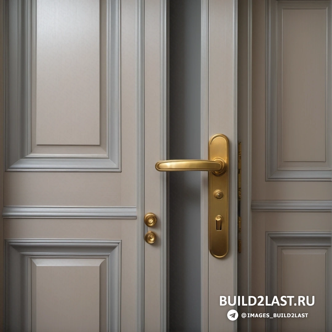 Фотореализм - 3D рендер. Дверь с ручкой и ключом на боковой двери показана крупным планом.