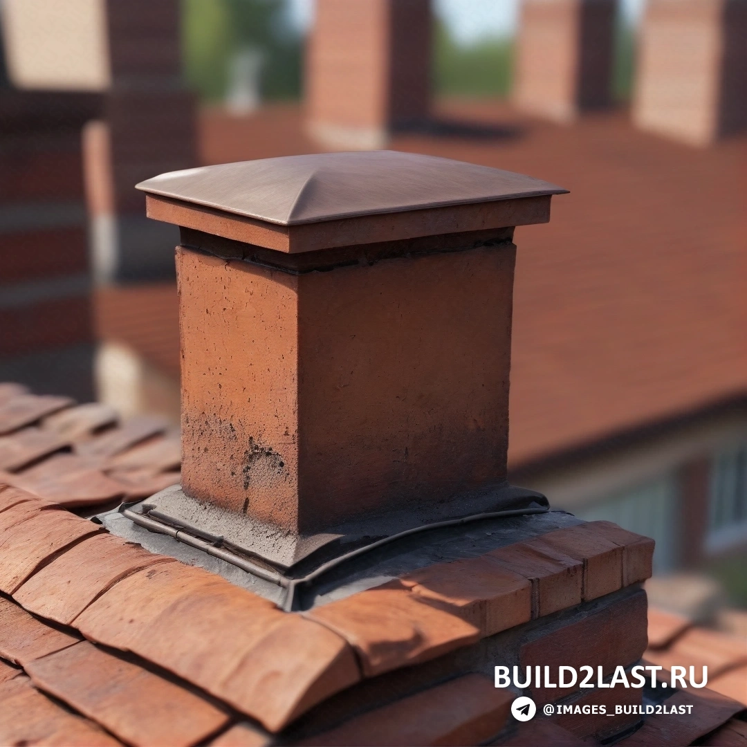 Фотореализм - фото с наклоном и сдвигом. Дымоход на крыше с домом на заднем плане