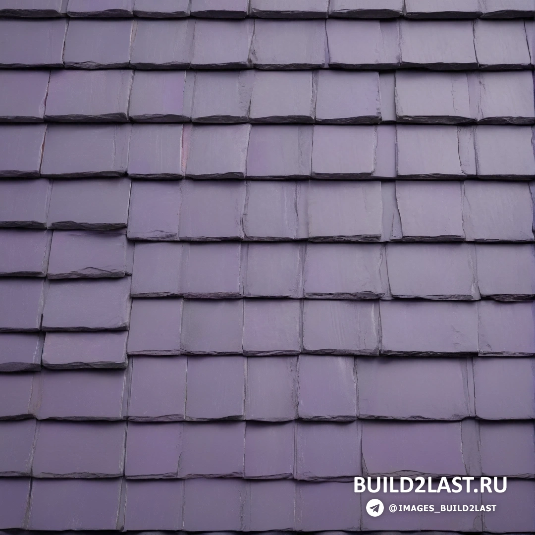 Постминимализм - 3D-рендеринг. Фиолетовая крыша с множеством черепицы на ней и птицей на ее вершине