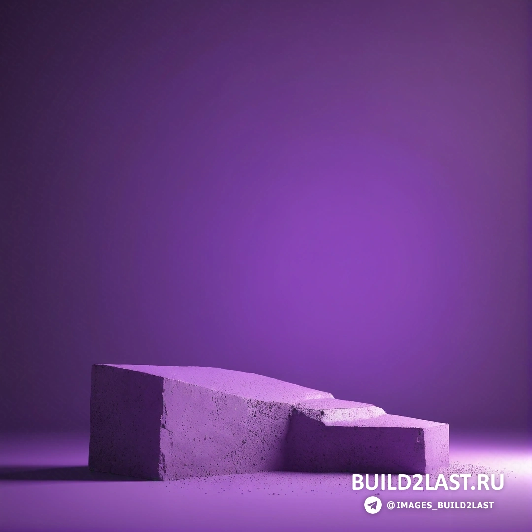 Бетонное искусство - 3D-рендер. Фиолетовый фон