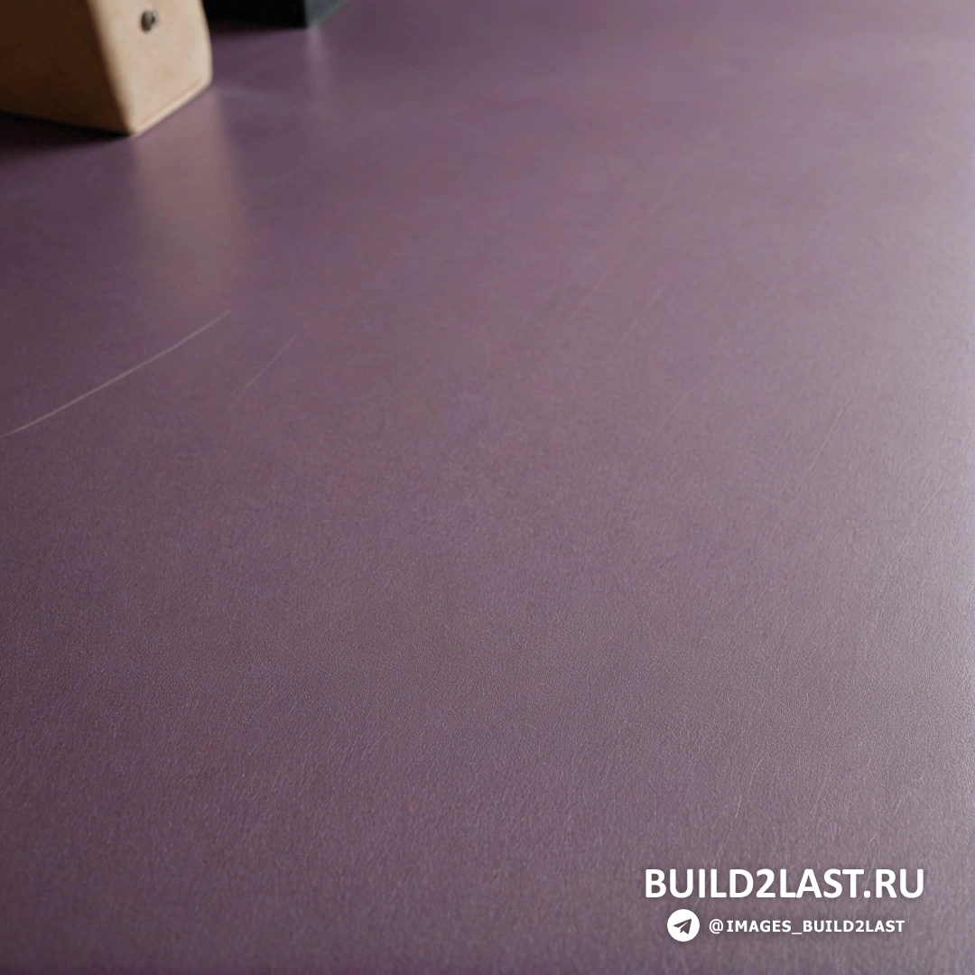 Постминимализм - шелкография. Фиолетовый стол с деревянным стулом на заднем плане