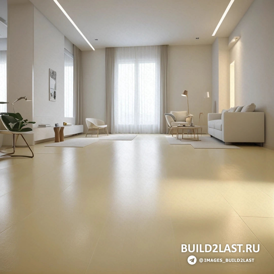 Постминимализм - 3D-рендер. Гостиная с диваном, креслом