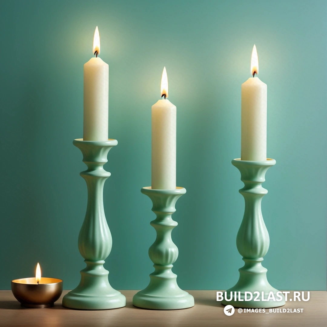 Рококо – фламандское барокко. Группа из трех свечей на столе рядом с миской с едой.