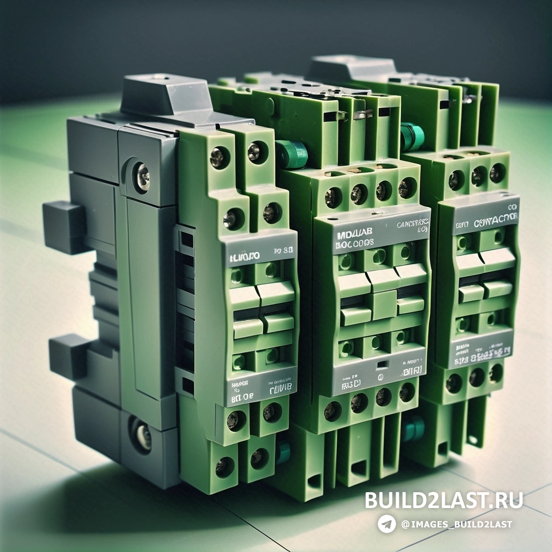Модульный конструктивизм - рендер Ambient occlusion. Группа зеленого электрооборудования на столешнице рядом друг с другом на кафельном полу.