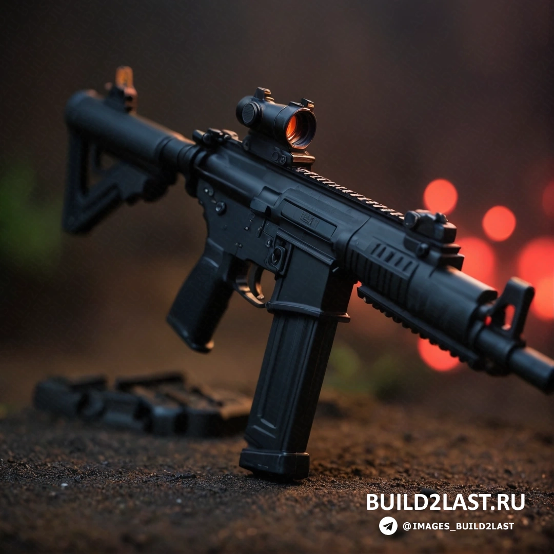 Cobra - tilt shift фото. Игрушечный пистолет лежит на земле с размытым задним планом
