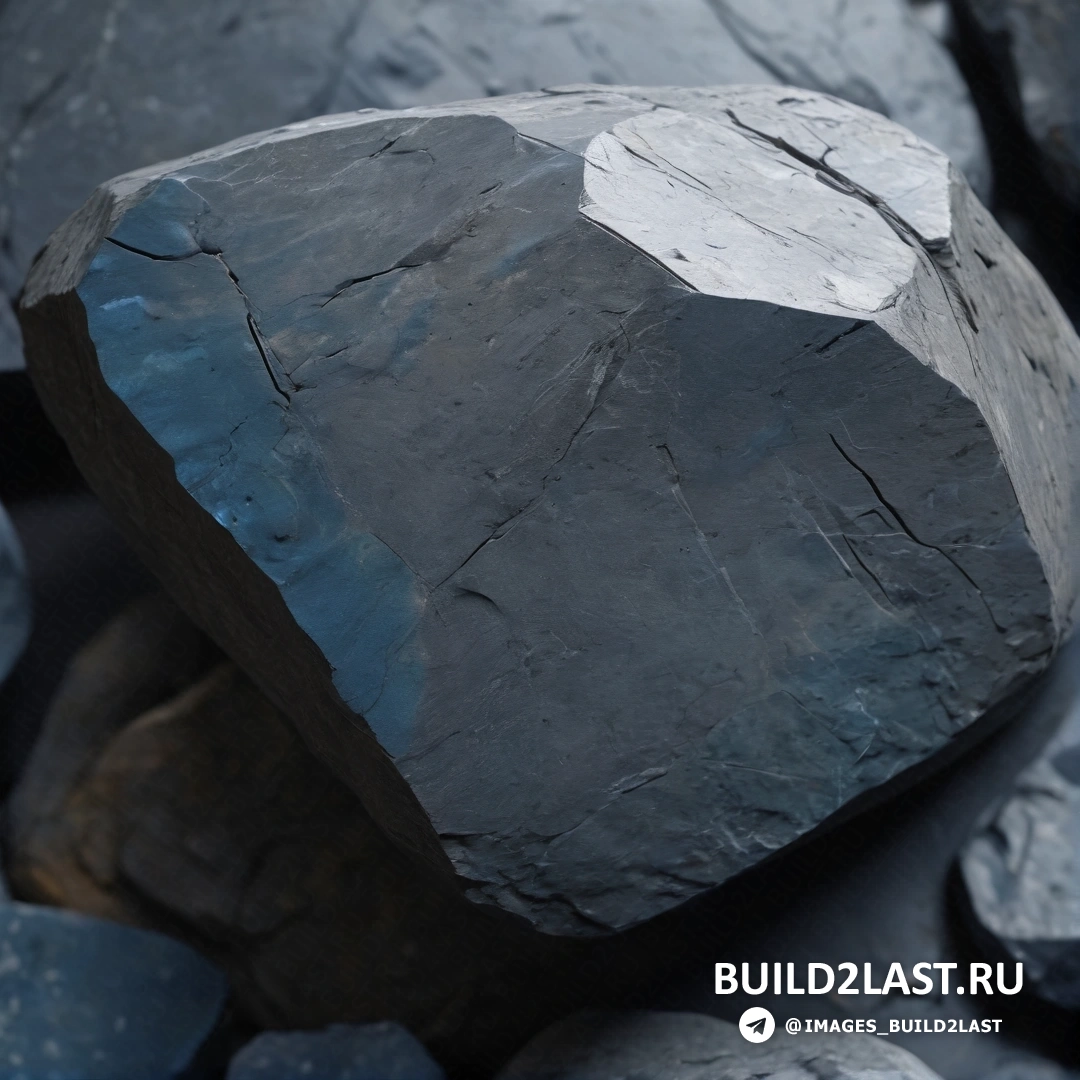 Фотореализм - 3D-рендеринг. Камень показан с синим веществом на боку