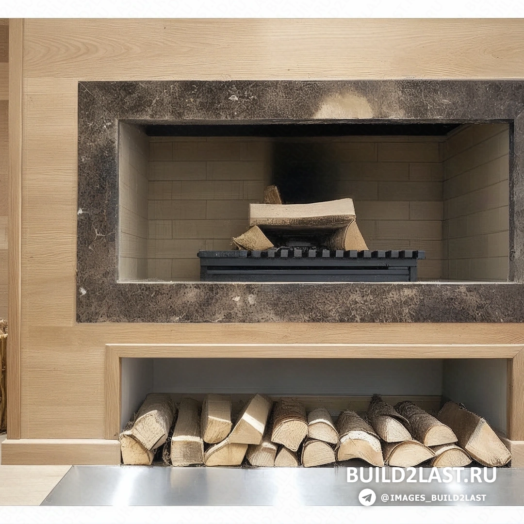 Камин с обрамлением из дикого камня, добавляющего природную текстуру и стиль