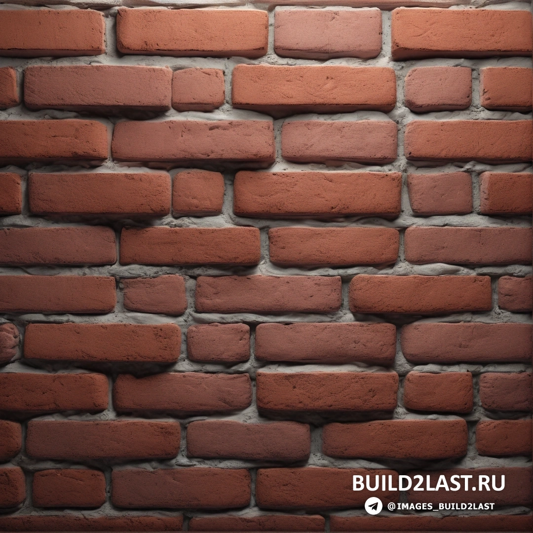 Фотореализм - 3D рендер. Кирпичная стена с узором из красного кирпича по бокам и черной рамкой по краям.