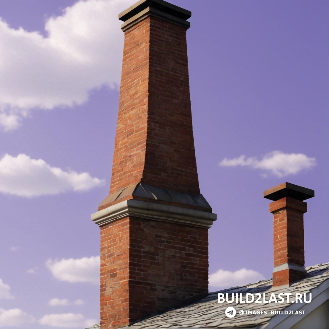 Фотореализм - рендер Ambient occlusion. Кирпичный дымоход на фоне неба