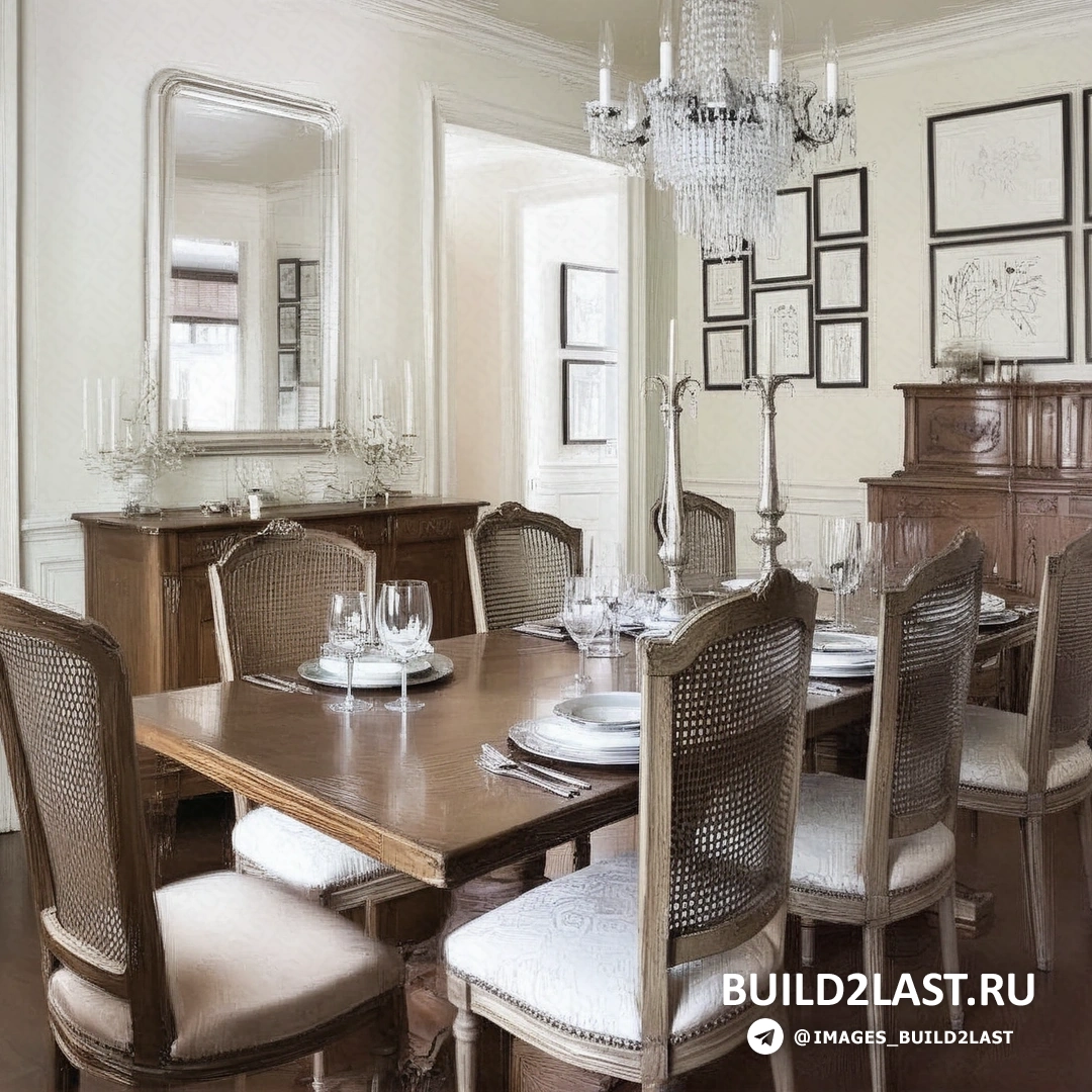 Элегантный обеденный стол с традиционным английским дизайном Классический обеденный стол с деревянной отделкой в английском стиле