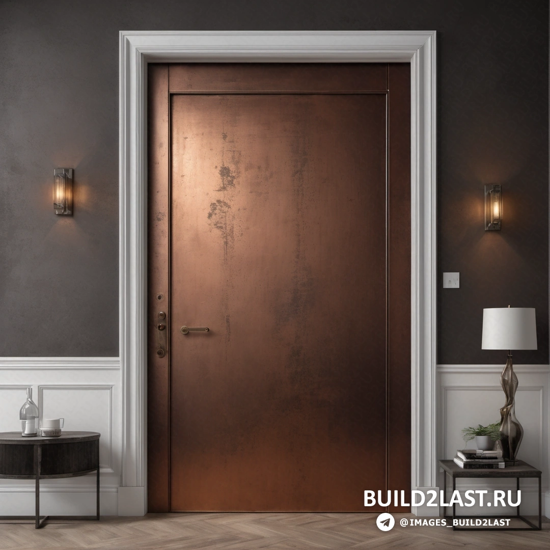 Частная пресса - фламандское барокко. Комната с дверью и столом с лампой на ней.