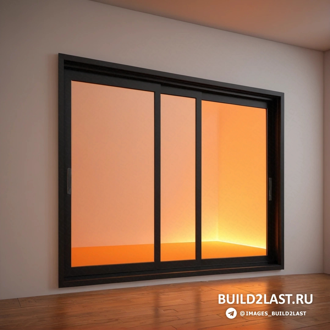 Свет и пространство - 3D визуализация. Комната с окном, в котором есть свет внутри