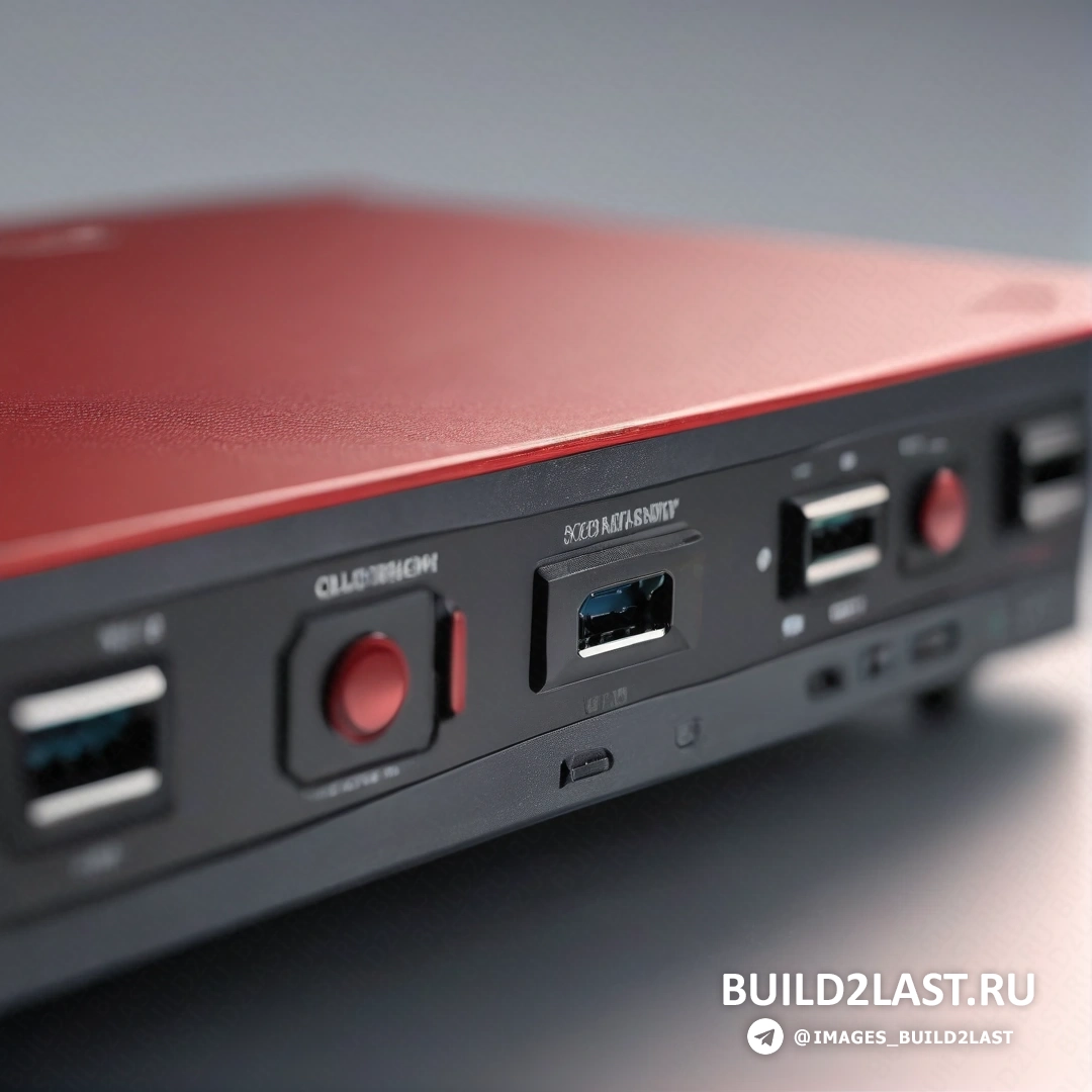 Neogeo - компьютерный рендеринг. Красно-черное устройство на столе с белым фоном