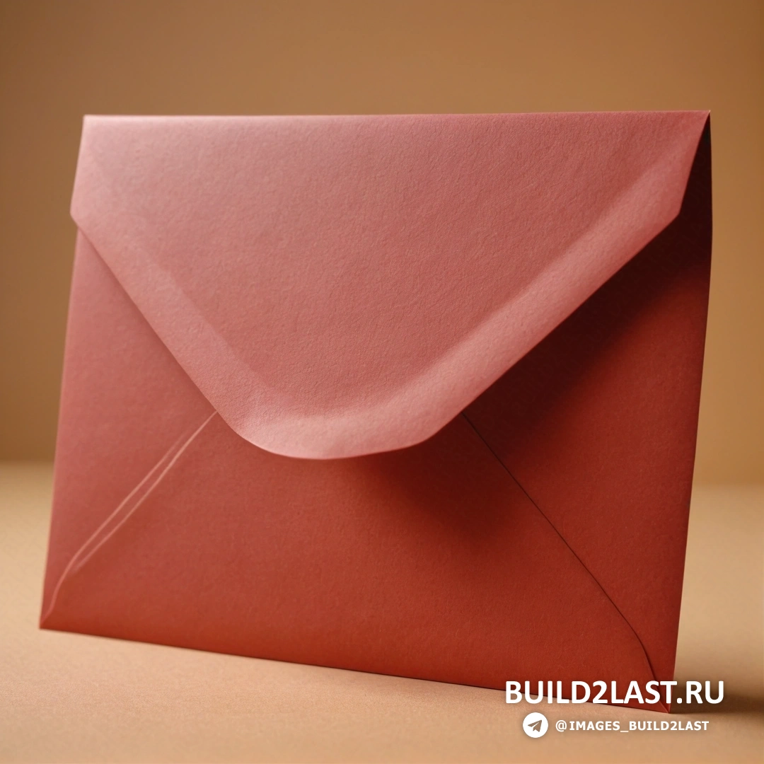 Почтовый арт - 3D-рендер. Красный конверт с белой чашкой кофе на столе рядом и розовый конверт