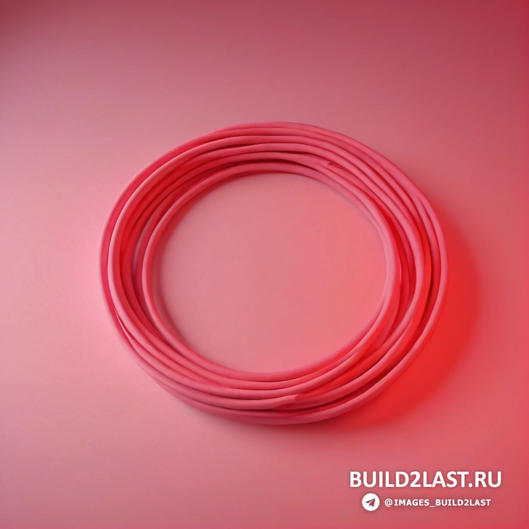 Plasticien - 3D render. Красный провод показан на розовом фоне