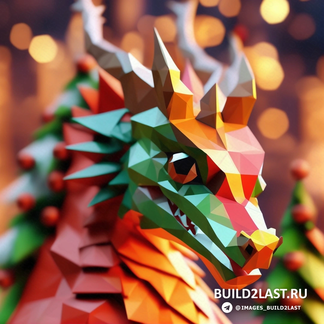 красочный бумажный дракон