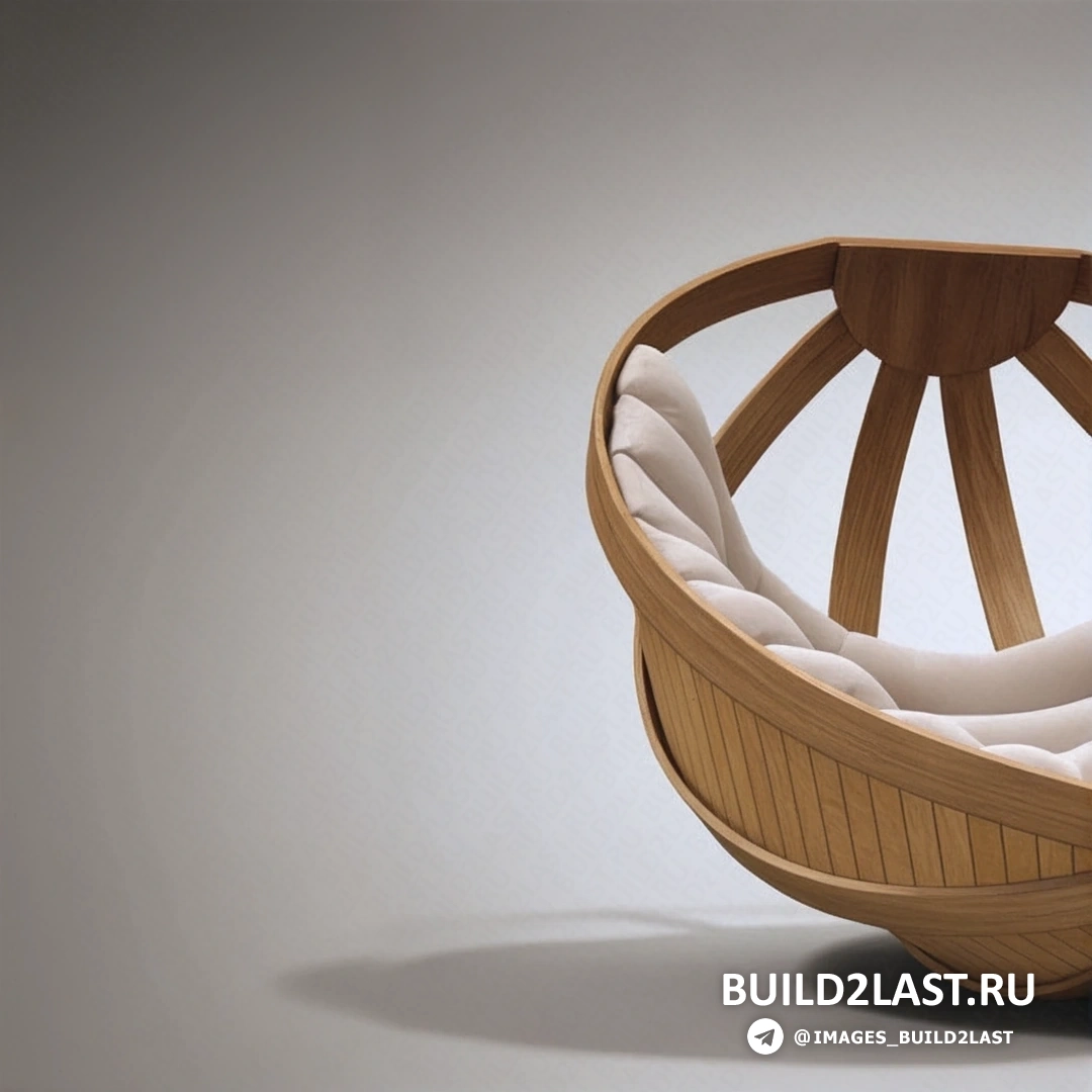 Дизайн кресла Cradle с рейками и белым цветом, светлое дерево, Новая Зеландия. Кресло Cradle с белыми элементами, светлым деревом и рейками, выполненное в Новой Зеландии.