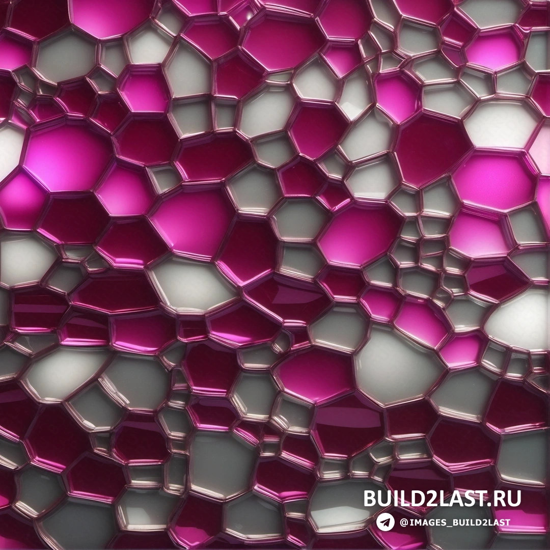 Генеративное искусство - 3D рендер. Крупный план фиолетово-белой стены с узором из маленьких квадратов на поверхности.