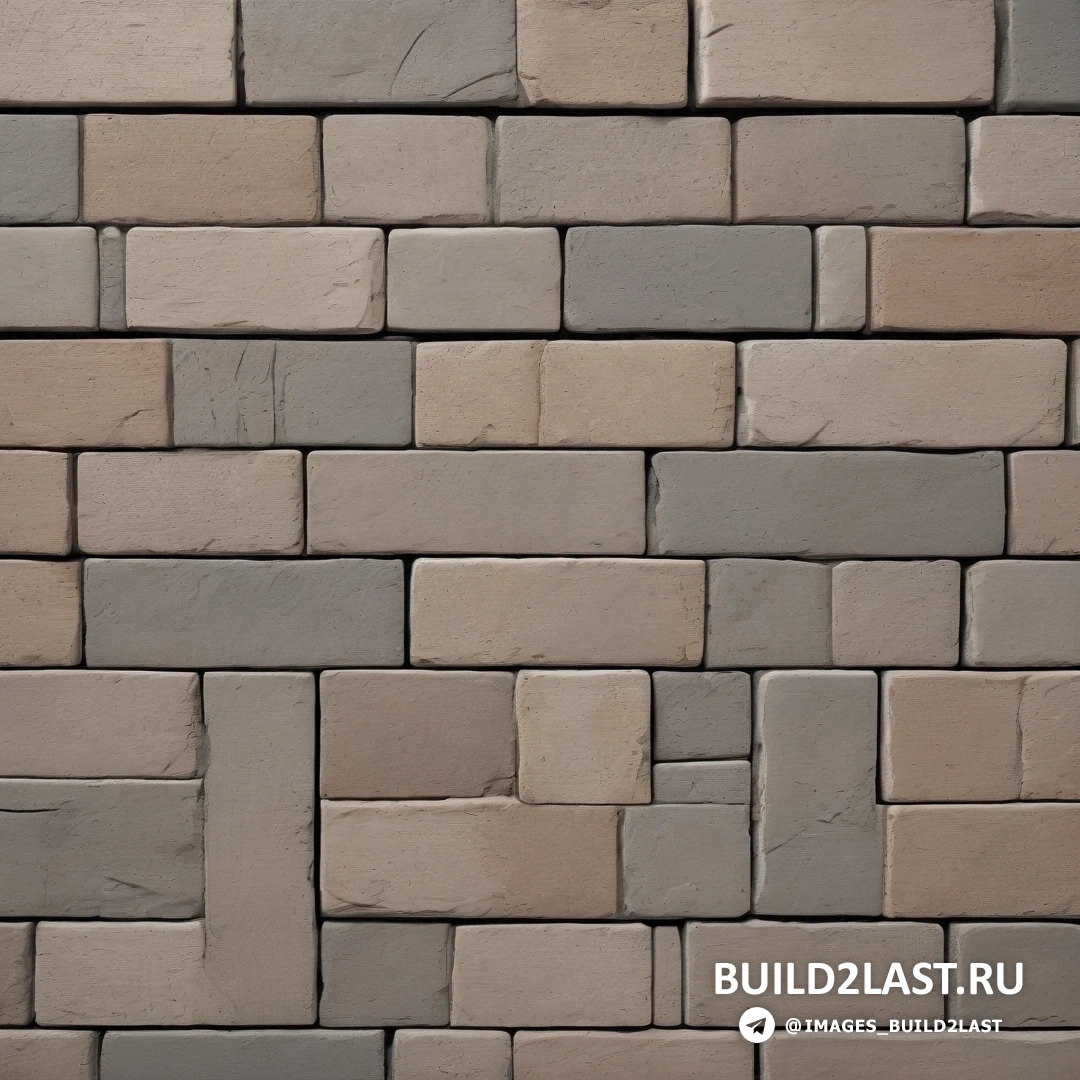 Бетонное искусство - 3D-рендер. Крупный план кирпичной стены из небольших блоков серого и белого кирпича