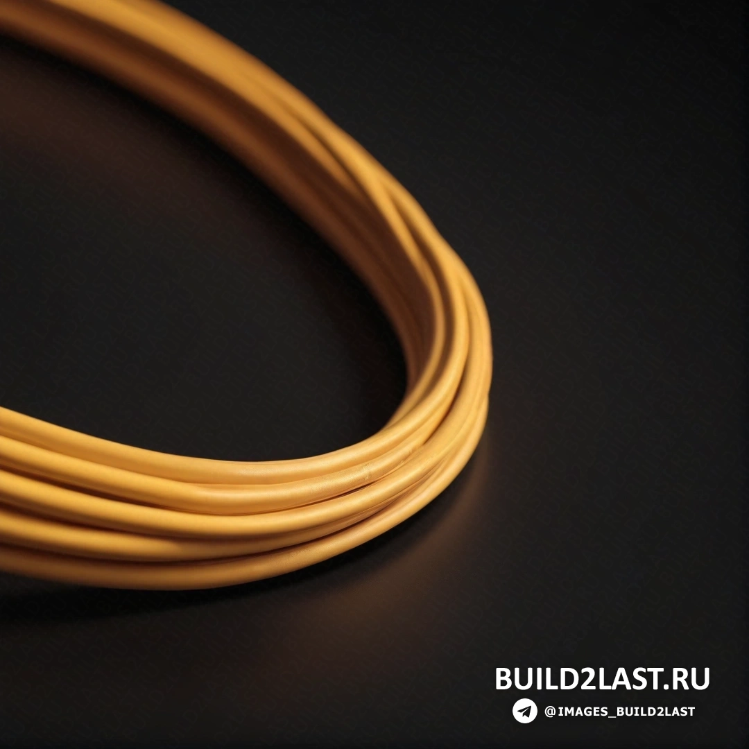 Серийное искусство - 3D-рендер. Крупный план желтого шнура на черной поверхности