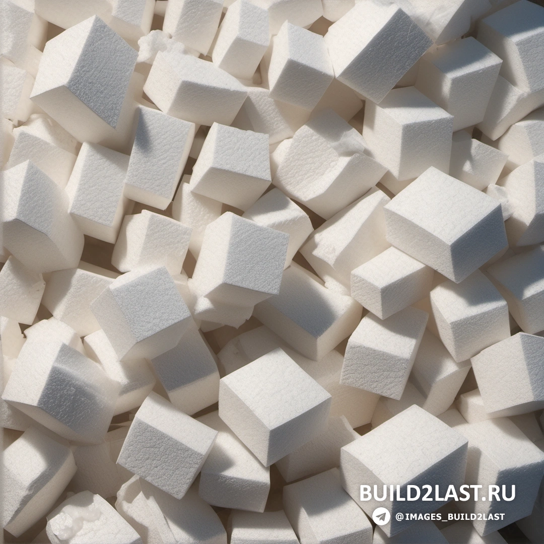 Гиперреализм - рендер Ambient occlusion. Куча белых кубиков на столе рядом друг с другом на столе.