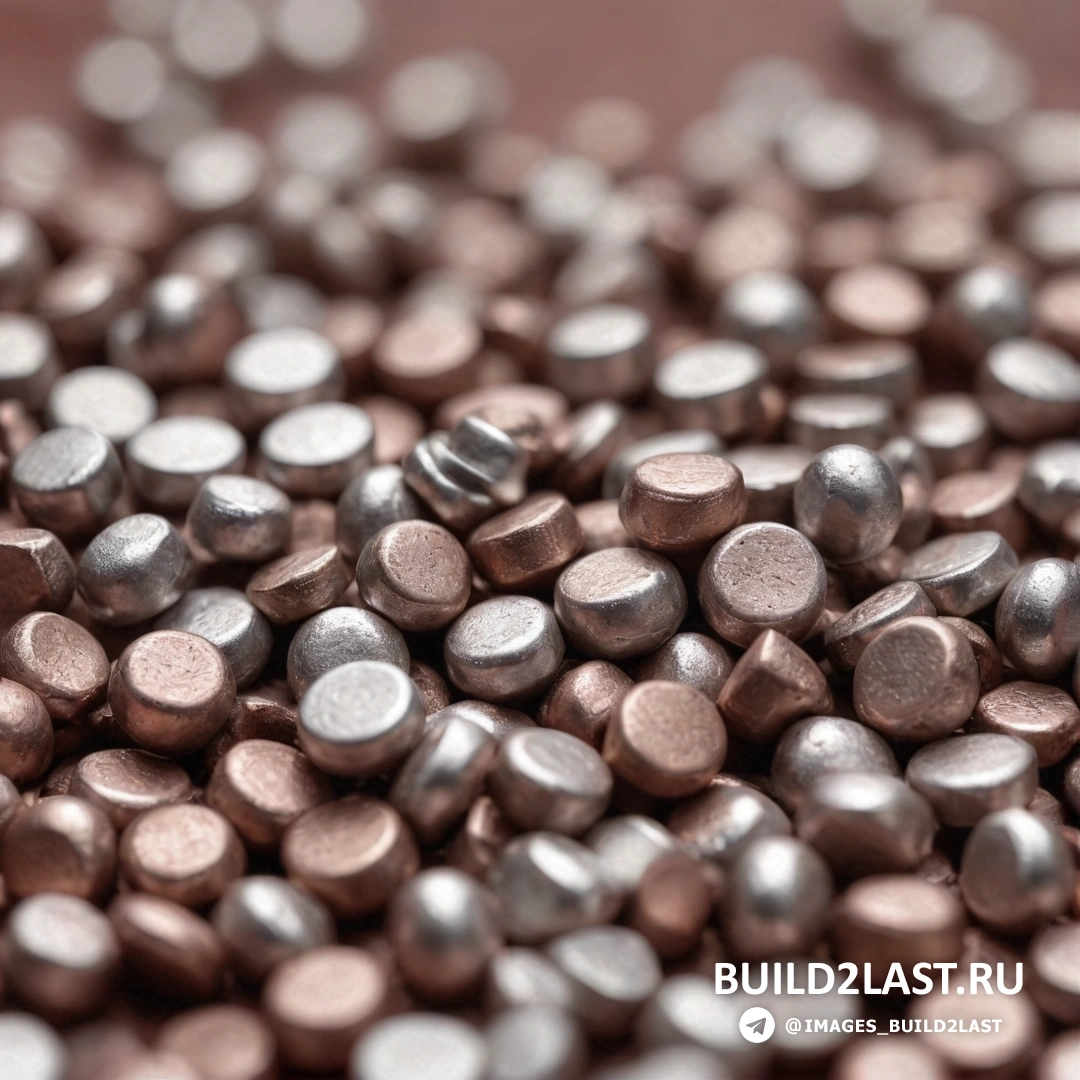 Некогерентность - макрофотография. Куча металлических цветных камней на столешнице с коричневым фоном