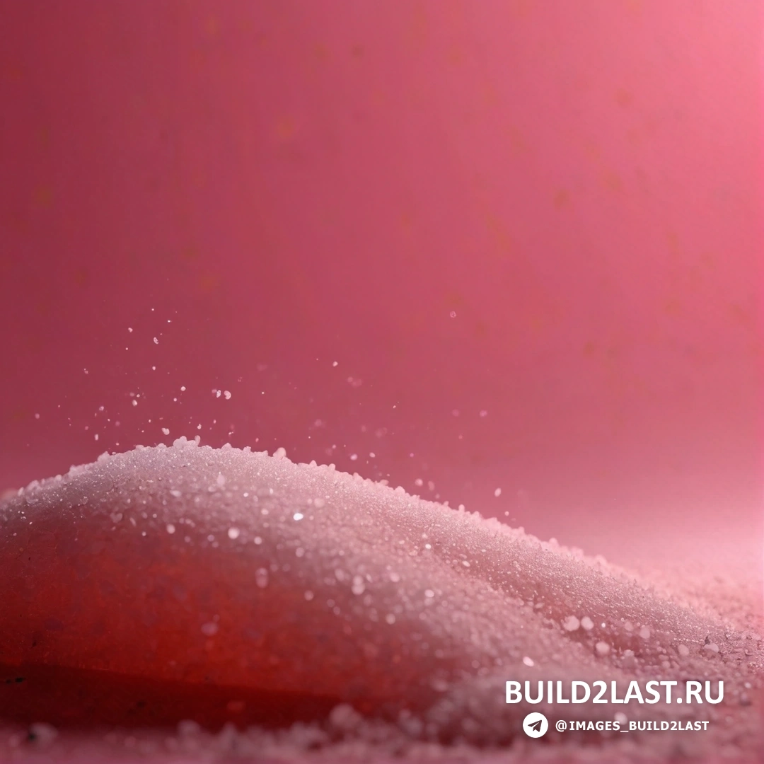 Видеоарт - 3D-рендеринг. Куча сахара на розовой поверхности