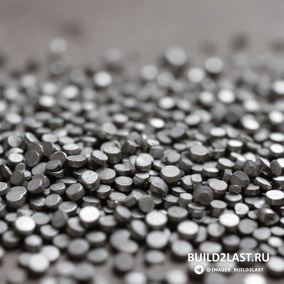 Сборка - макрофотография. Куча серебристых камней на столешнице с белым фоном