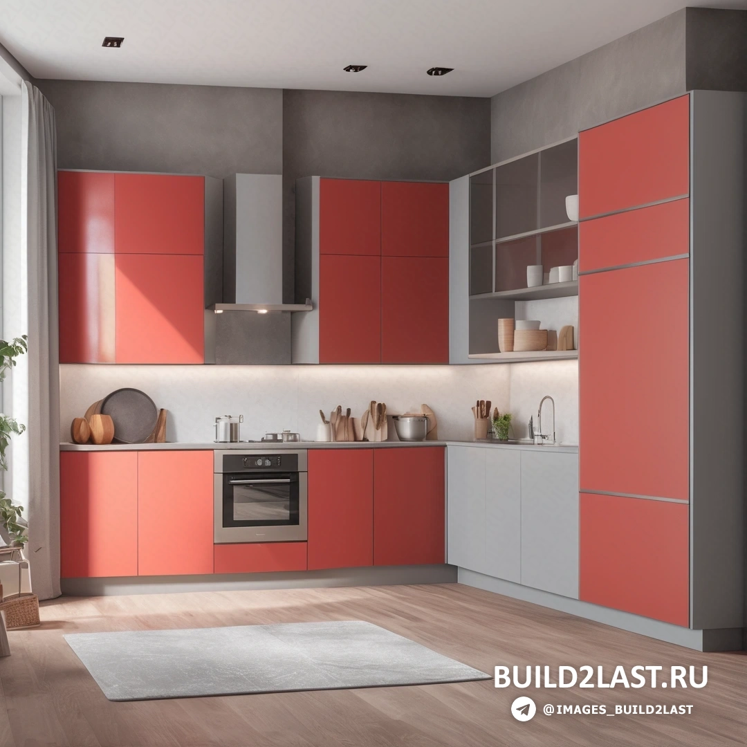 Фотореализм - 3D рендер. Кухня с мойкой, плитой