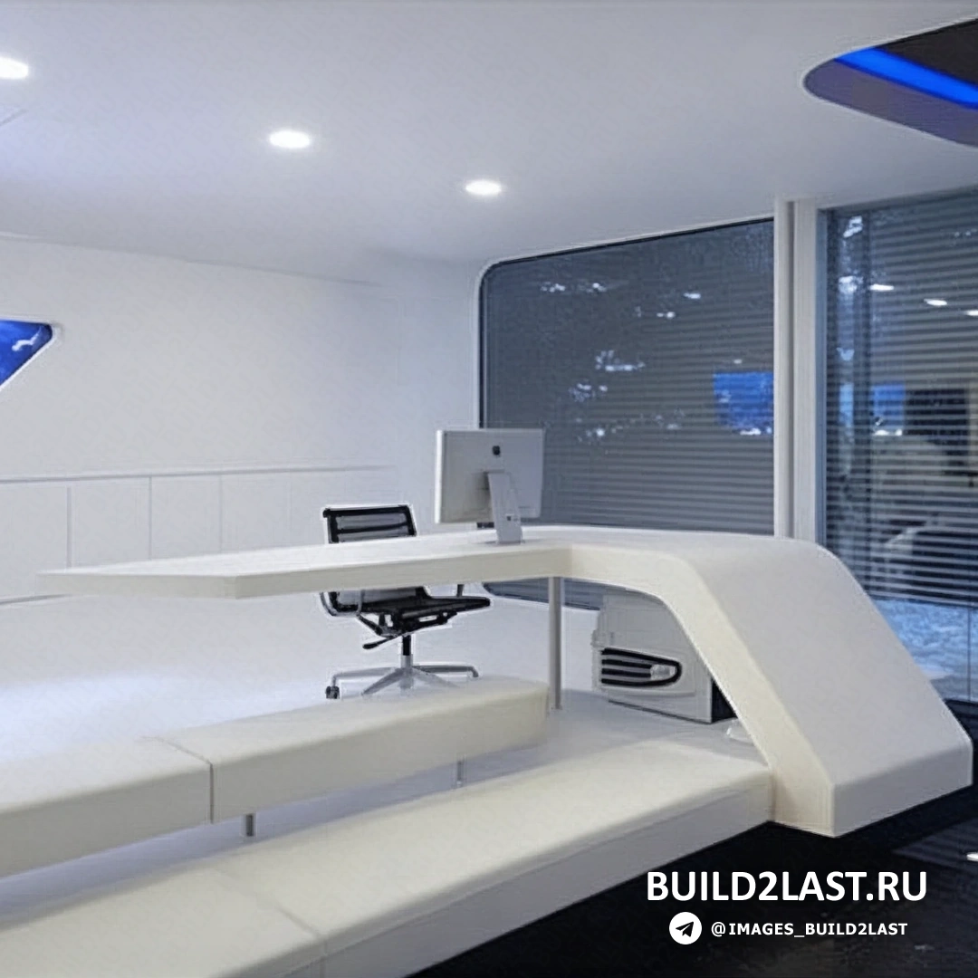 Инновационный кухонный интерьер с современным оборудованием Кухня с высокотехнологичными приборами и гладкими поверхностями