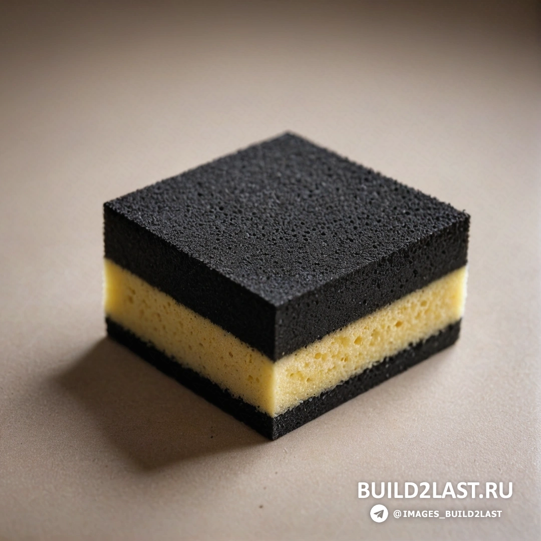 Прецизионизм - пастель. Кусок черно-желтого торта на столешнице