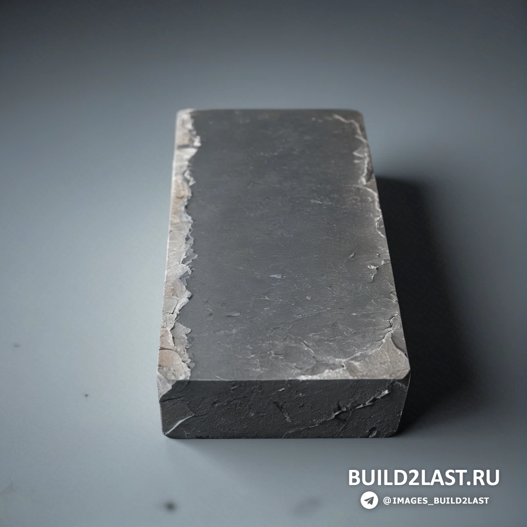 Фотореализм - 3D-рендер. Кусок металла на столе рядом с ножом