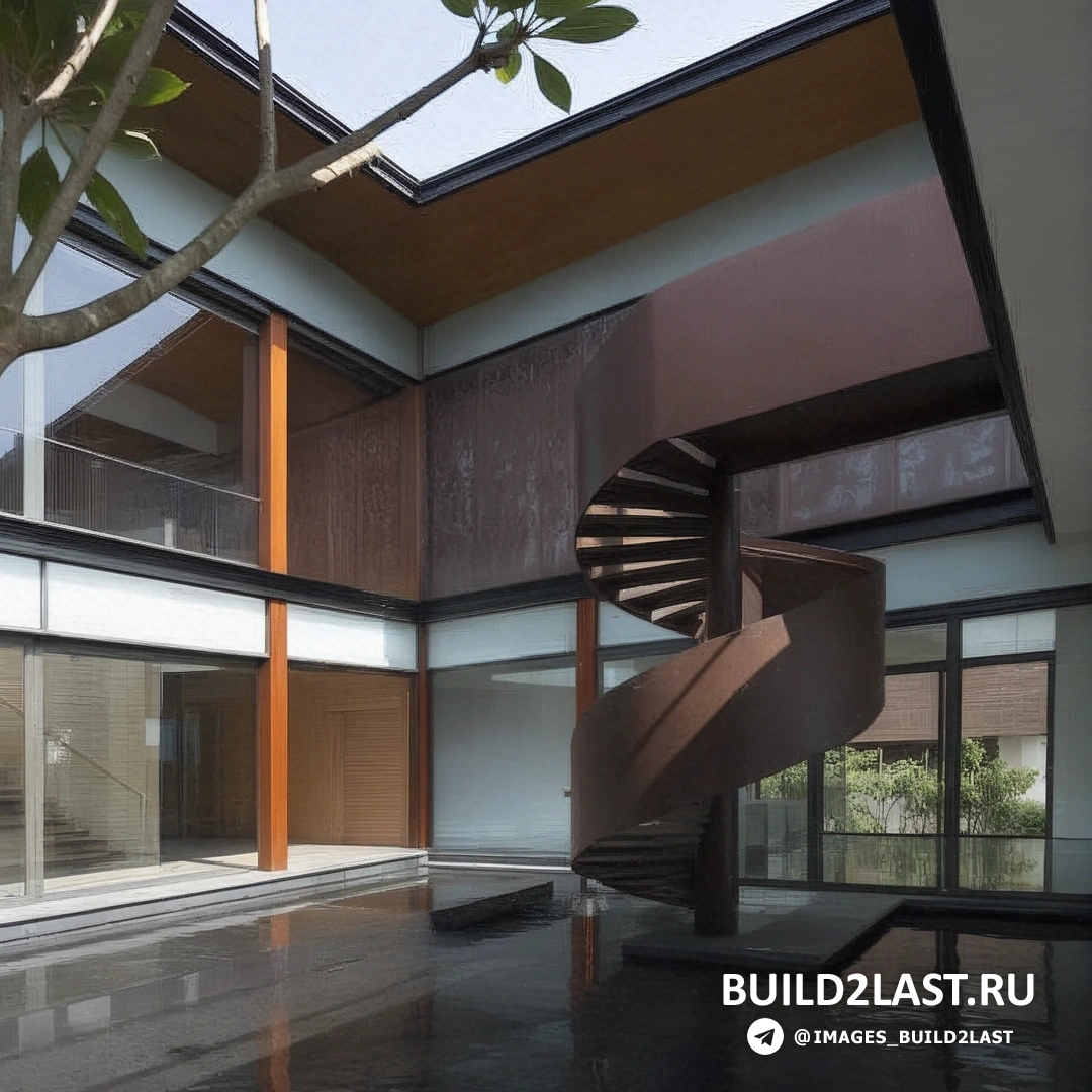 Лестница в роскошном особняке 22 Olive Road от AR43 Architects Лестница из натурального дерева с современным освещением и стеклянными перилами