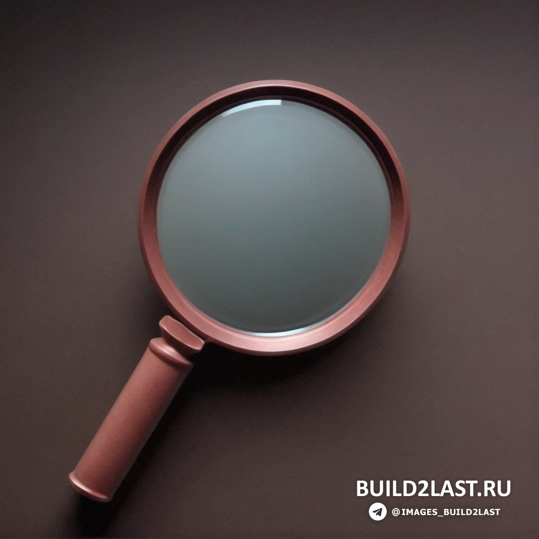 Новая объективность - макрофотография. Увеличительное стекло на столе рядом с коричневой стеной и черным полом.